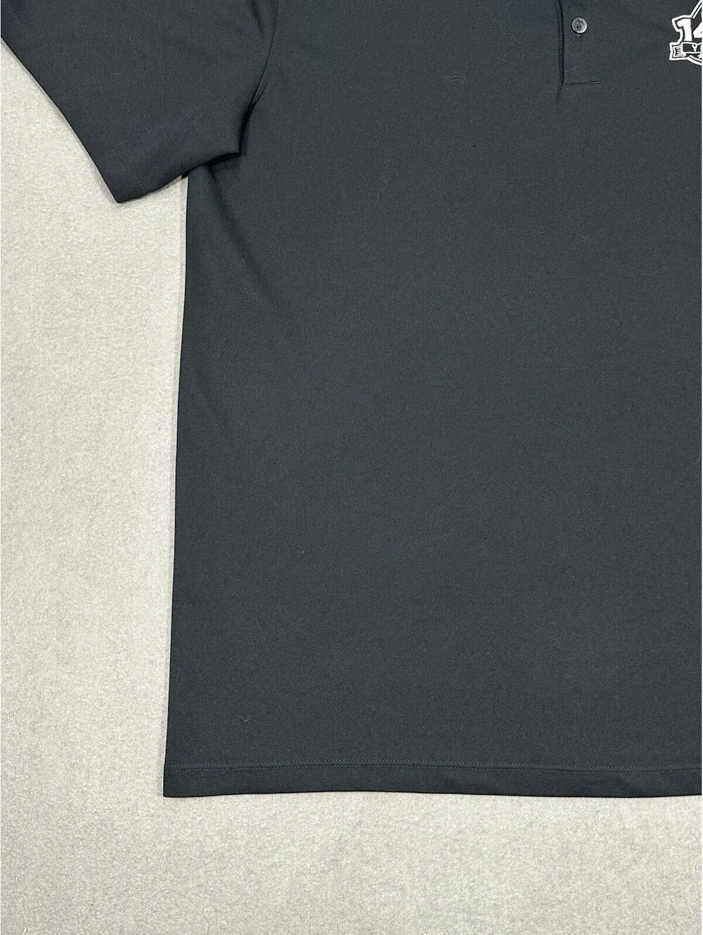 Nike Dri-Fit Polo Shirt Men’s Large Black 140 Years Logo Short Sleeve Golf